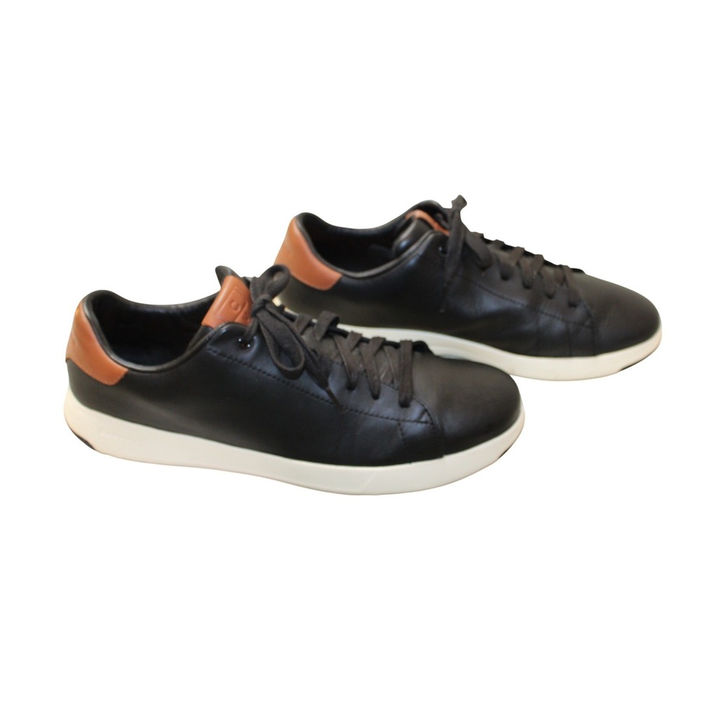 Cole Haan GrandPro Crosscourt Sneakers Mens 11.5 Black/ British Tan Leather Good